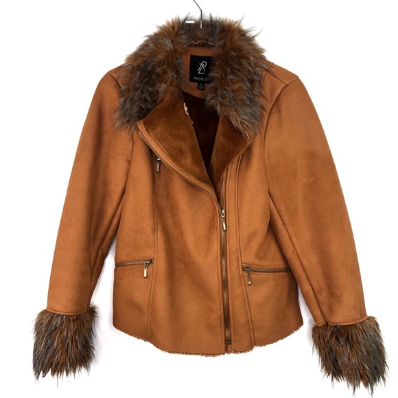 Rachel Zoe Jackets & Blazers - Rachel Zoe Tan Faux Fur Asymmetrical Jacket Coat S